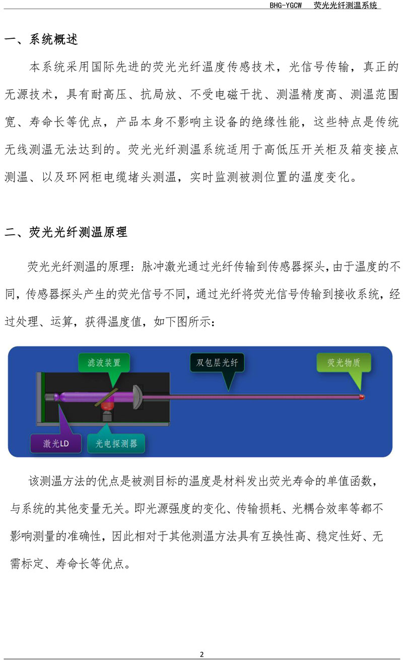 BHG-YGCW荧光光纤温度在线监测系统